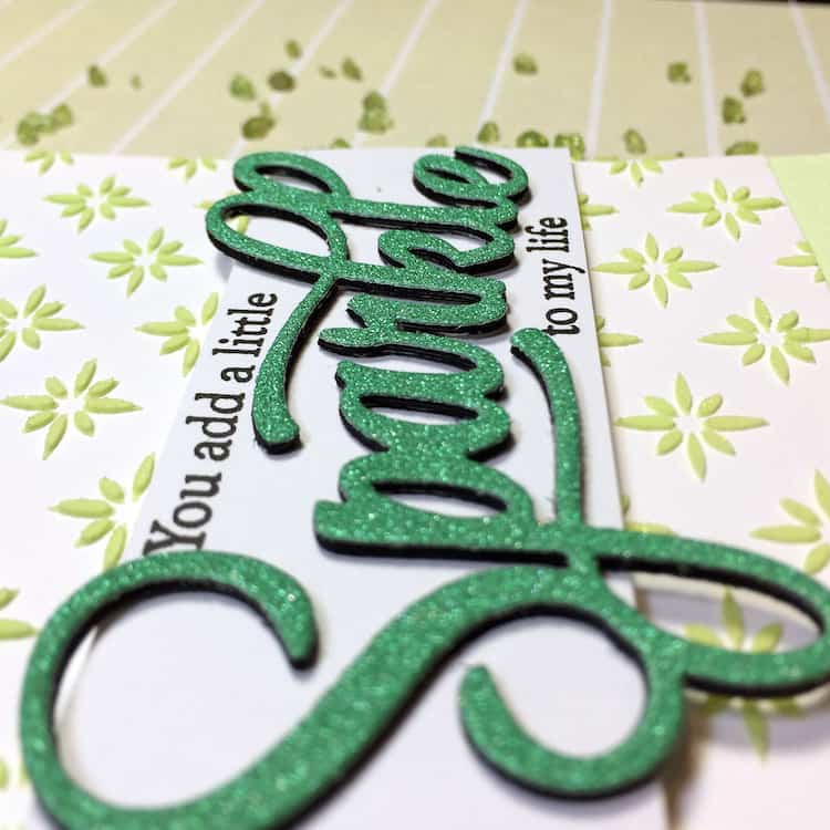 Embossing paste and glitter - because everything is better with glitter. Create a faux chipboard sentiment with multiple die cuts!