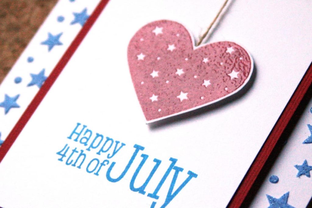 A Fourth of July card made with embossing paste and a little heat embossing for shine.