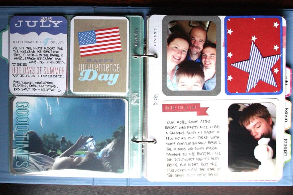 Inspiration: Fourth of July Mini Project Life Layout