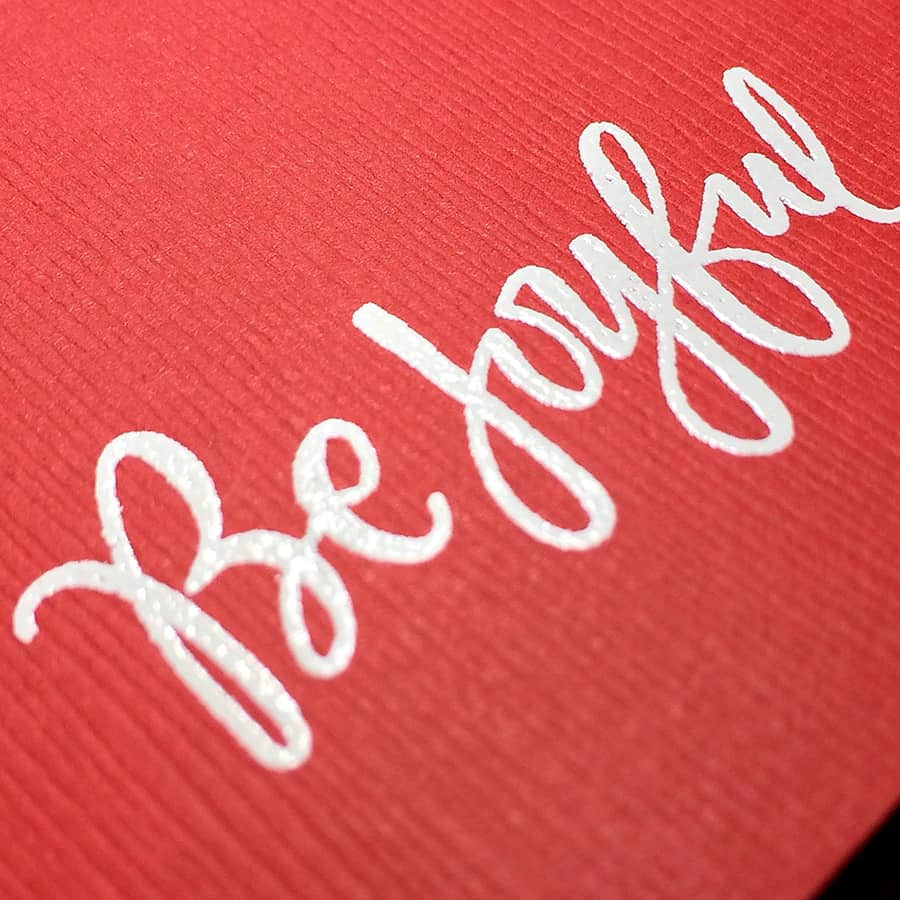 Embossing close-up. Wreath Christmas Cards for everyone this year! Super easy and fun to make, just die cut, stamp and stick :)