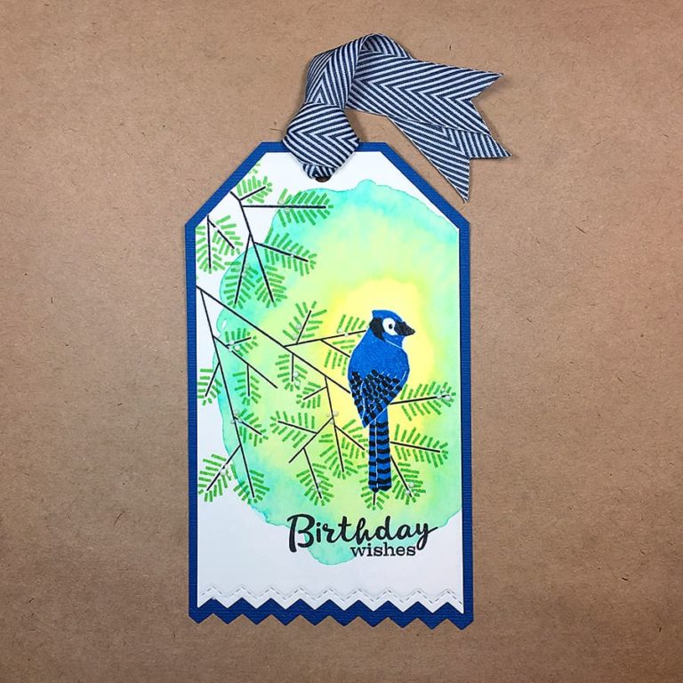A Watercolor Birthday Tag for Bird Lovers