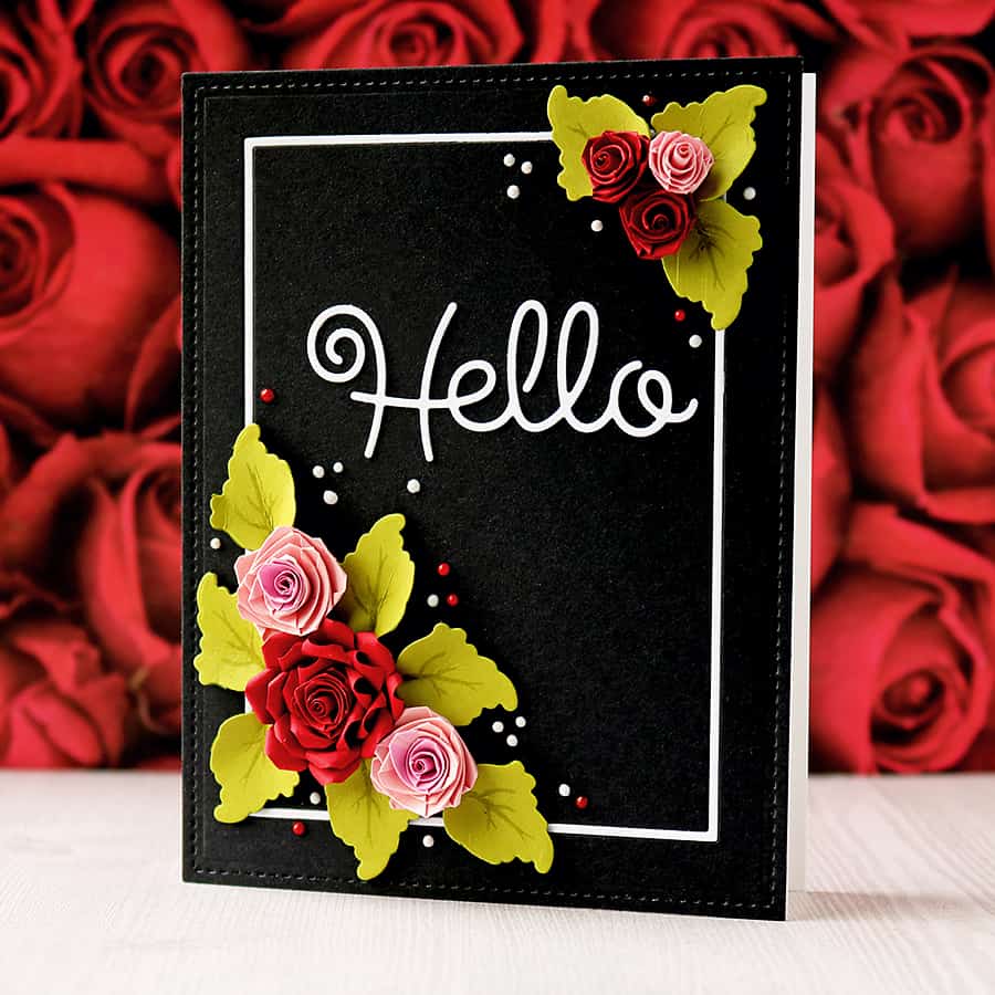 Papertrey January Blog Hop Challenge - Quilled Rose Card