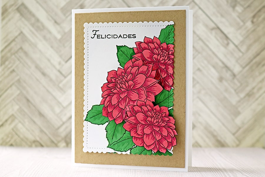 A Bright and Cheerful Layered Dahlias Card