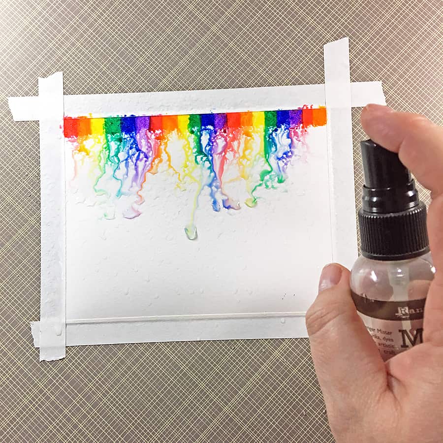 A Rainbow Melt Card with Zig Clean Color Brush Markers