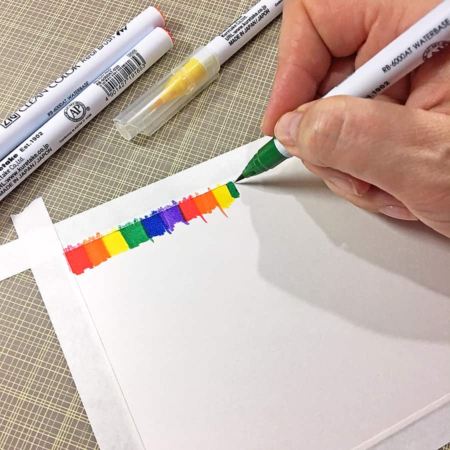 A Rainbow Melt Card with Zig Clean Color Brush Markers