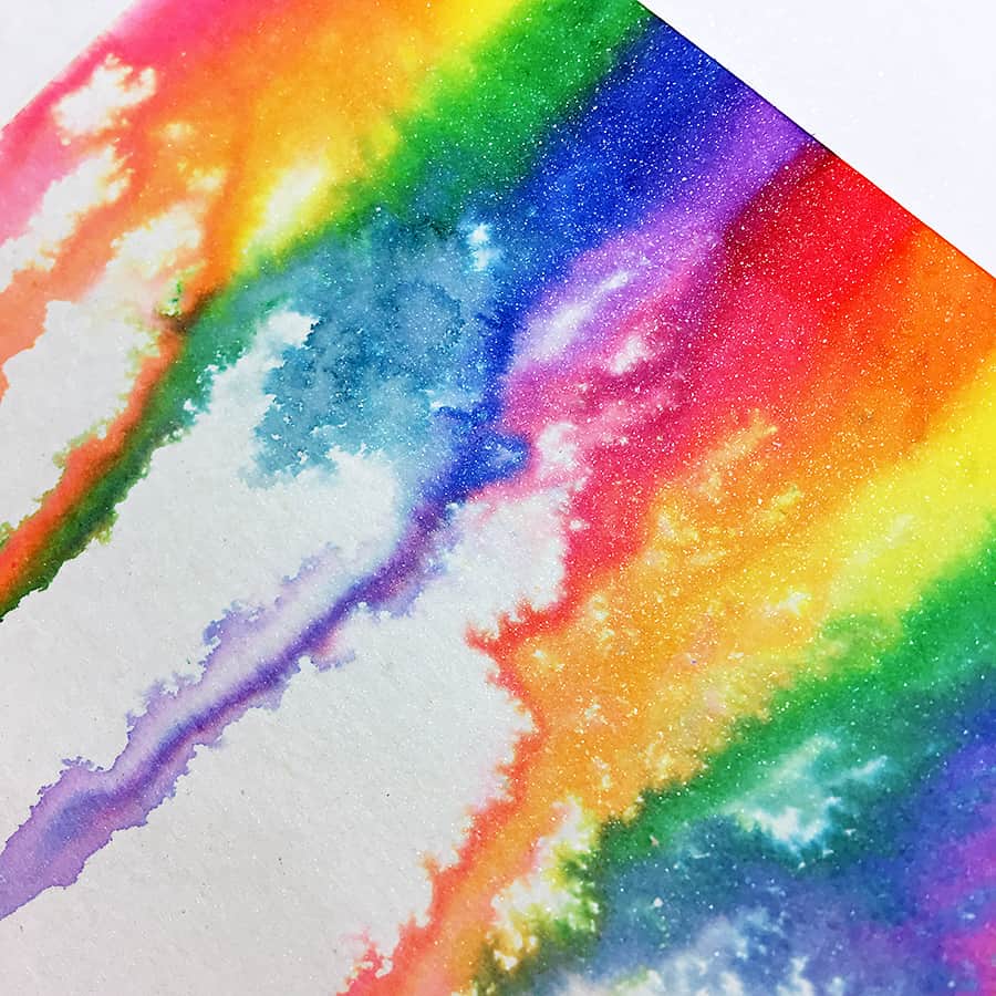 A Rainbow Melt Card with Zig Clean Color Brush Markers