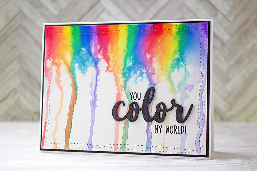 A Rainbow Melt Card with Zig Clean Color Brush Markers