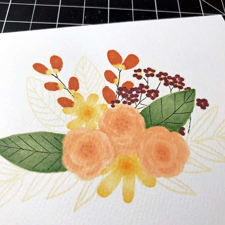 Autumn No-Line Coloring with Copic Markers