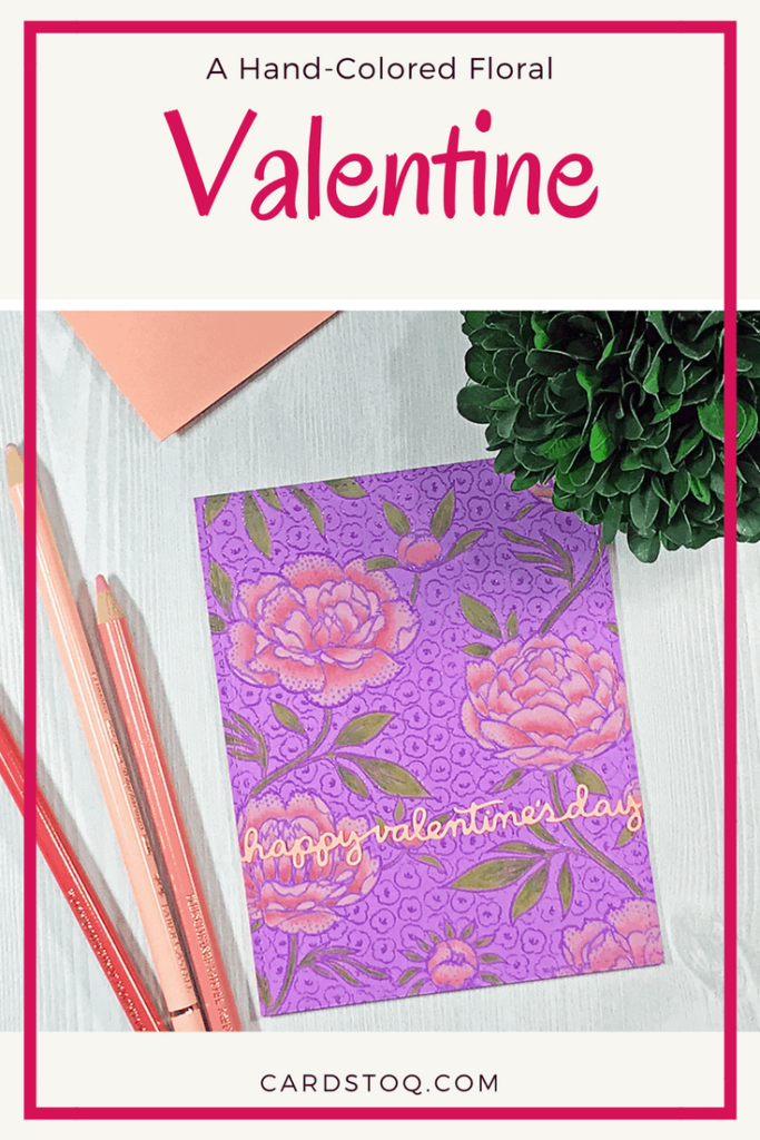 A Hand-Colored Floral Valentine, Pinterest Pin