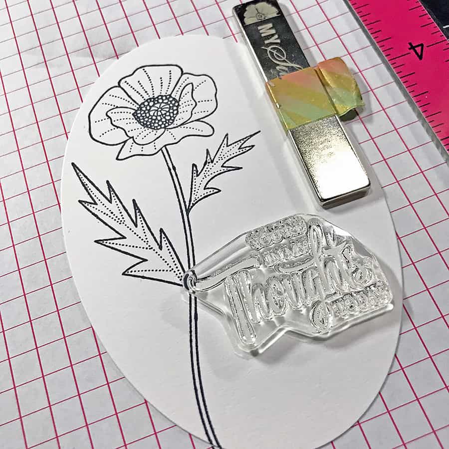 Coloring a Poppy With Copic Markers. Stamping the poppy and sentiment