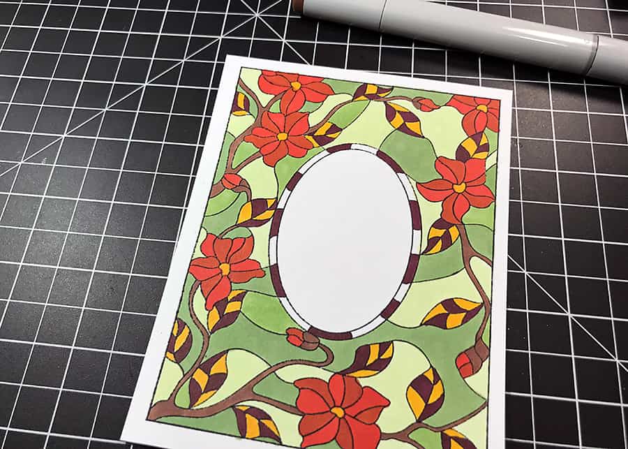 Autumn Stained Glass Blooms + Copics