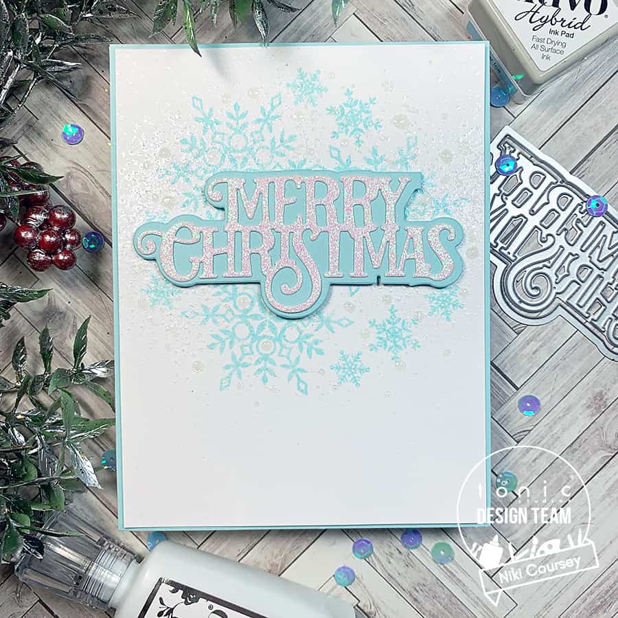 How to Make a Wintry Background with Distress Resist Spray + Nuvo Glitter