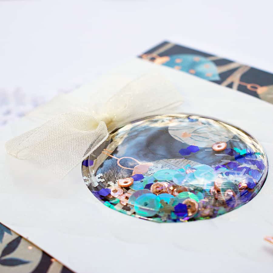 Square Shaker Ornament Card for Christmas