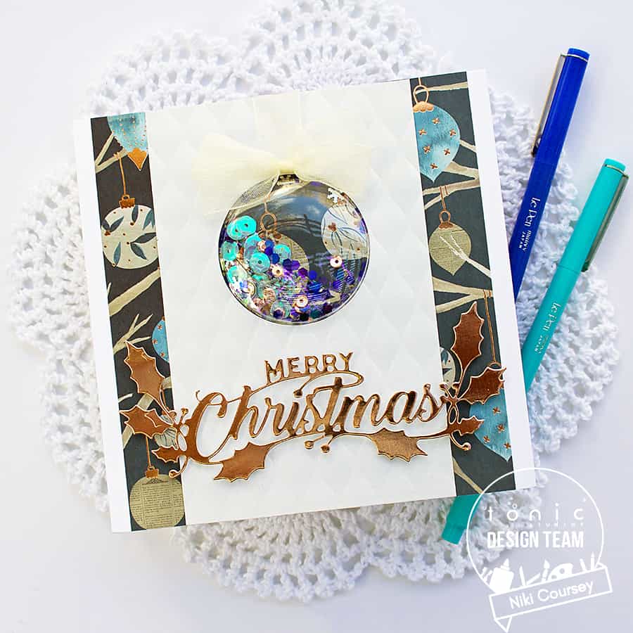 Square Shaker Ornament Card for Christmas