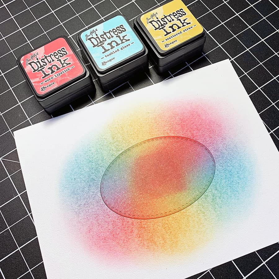 You’re Bee-utiful + Distress Ink Rainbow Blended Background