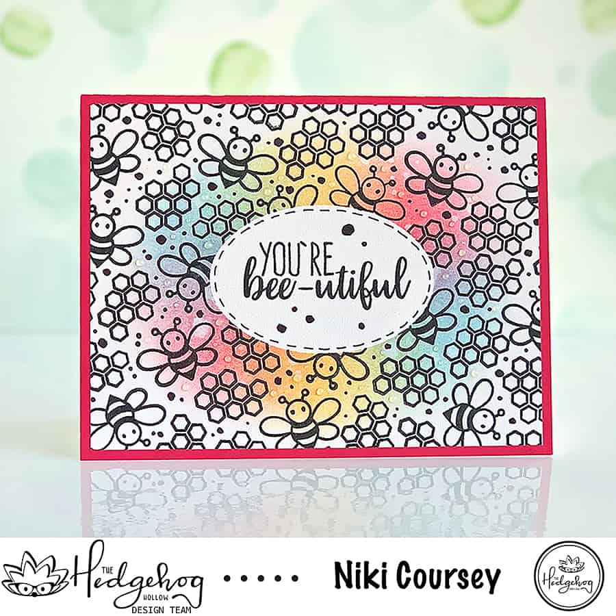 You’re Bee-utiful + Distress Ink Rainbow Blended Background
