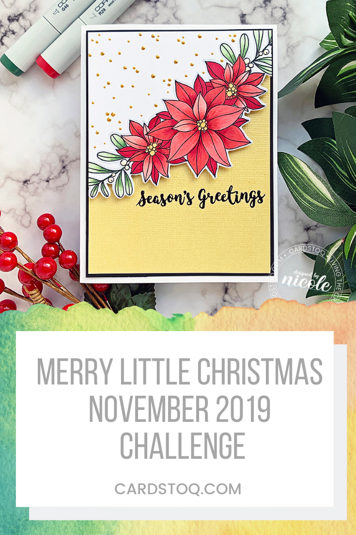 Merry Little Christmas November 2019 Challenge: Season's Greetings Poinsettias with Tonic Nuvo Drops