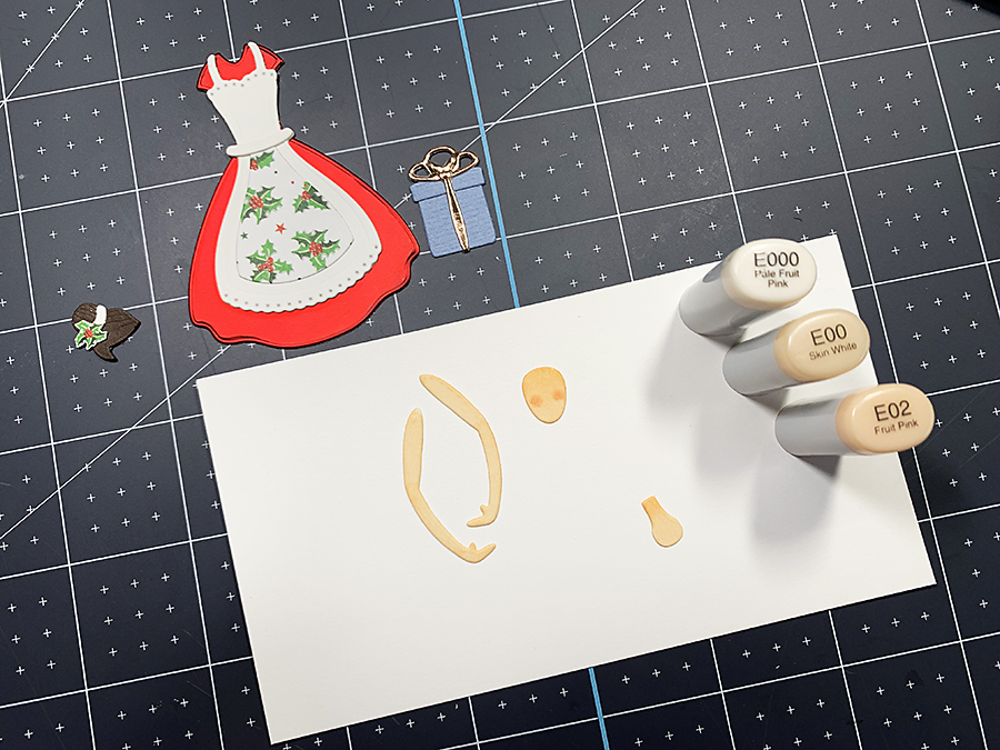 Spellbinders Small Die of the Month: Home for the Holidays. Coloring the pieces with Copic Sketch Markers.