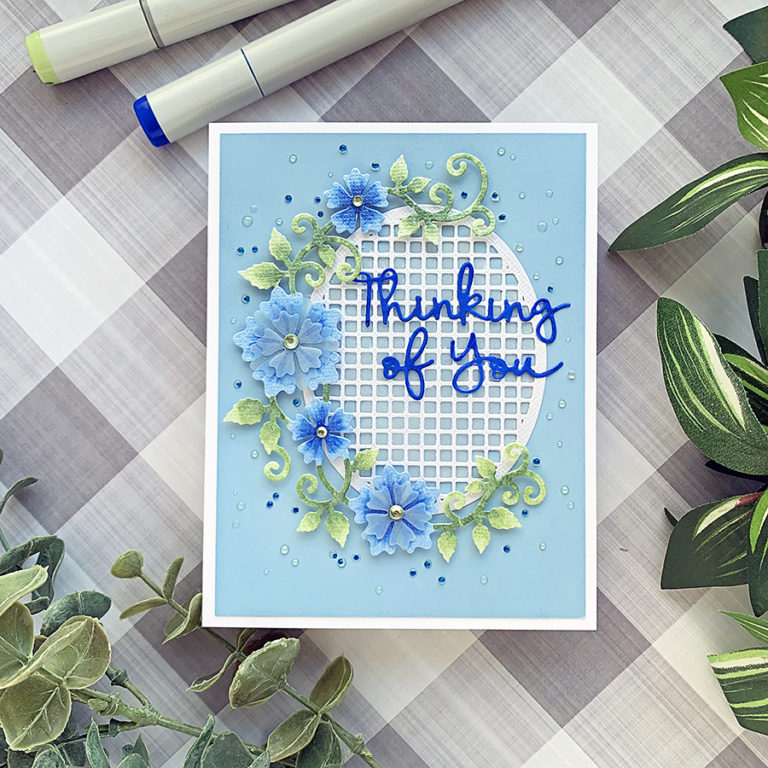 Die-Cut Design: Thinking of You Floral Oval