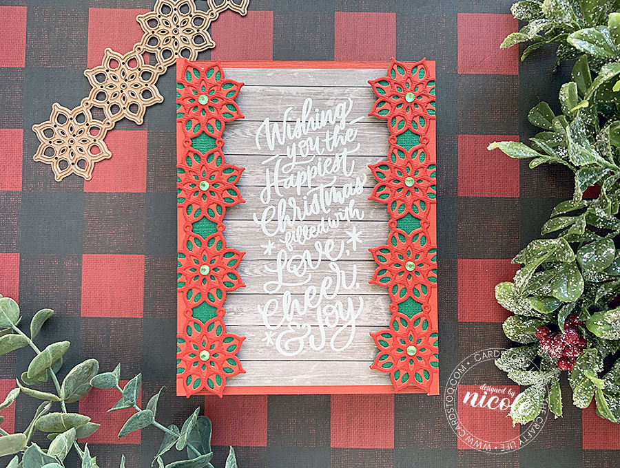 Spellbinders December 2019 Large Die of the Month: Poinsettia Border Card