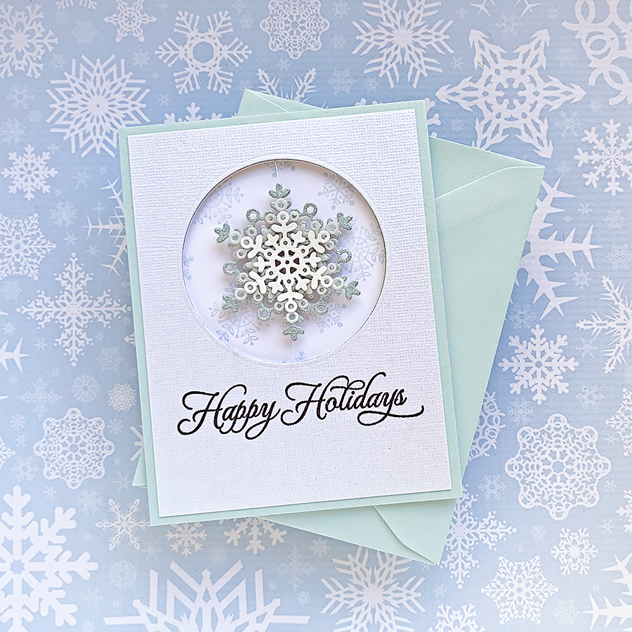 Movers & Shakers: Snowflake Spinner Holiday Card